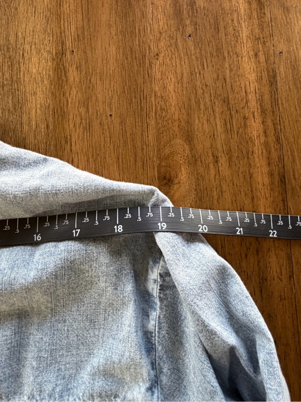 Jane and Delancey Light Blue Denim Pullover Blouse - Picture 6 of 6